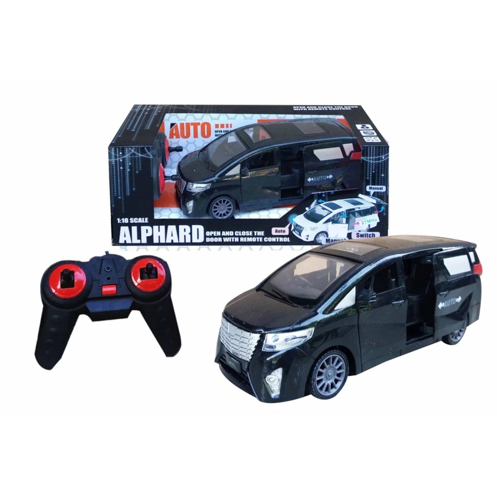 RC Mobil ALPHARD Open Sliding Door warna Hitam / Putih 1:18 (CHARGER)