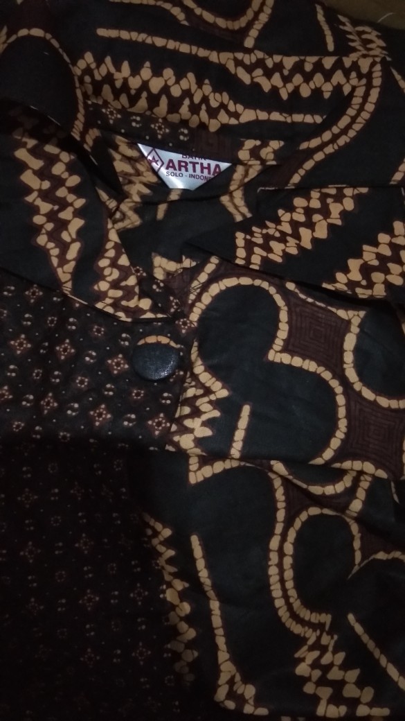 Couple Tunik Mataram Parang Black Jumbo Sarimbit Batik Solo Kantor
