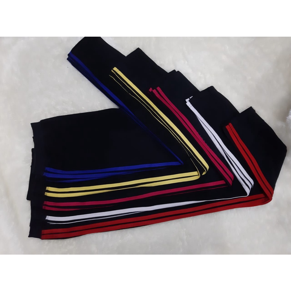 Legging Panjang List Korea Spandex Cotton || Legging List 2 Putih Warna Premium