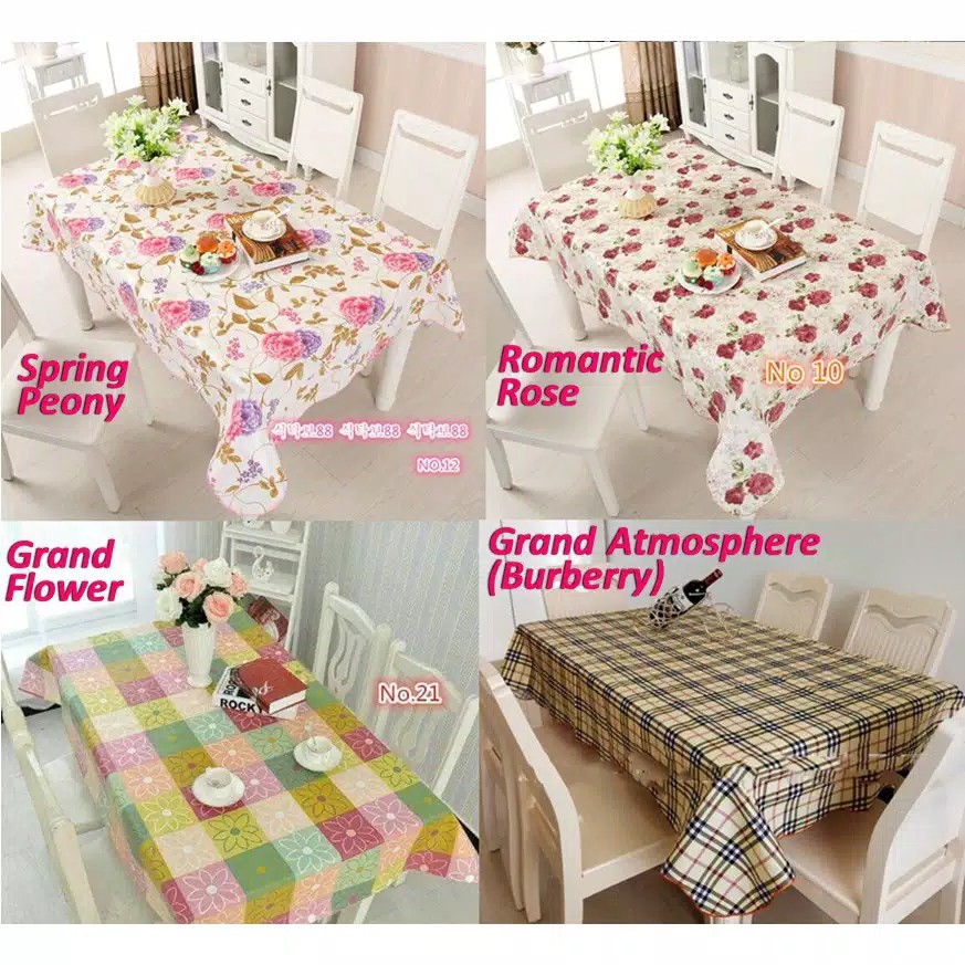 TAPLAK MEJA MAKAN SHABBY / TAPLAK MEJA BUNGA IMPORT ANTI AIR