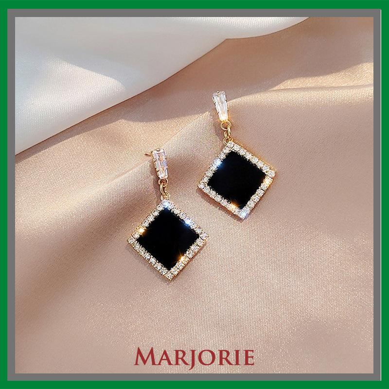 S925 Silver Needle Earrings Temperamen Fashion Kepribadian Anting Geometris Anting Wanita-MJD