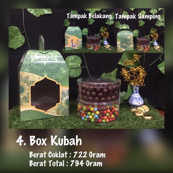 

Coklat unik parcel lebaran box kubah.