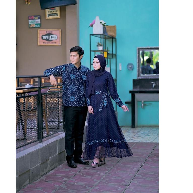 Tren Kekinian.. Gamis Brukat Couple Terbaru, Gamis Remaja Batik Couple Untuk Kondangan Lamaran Wisud