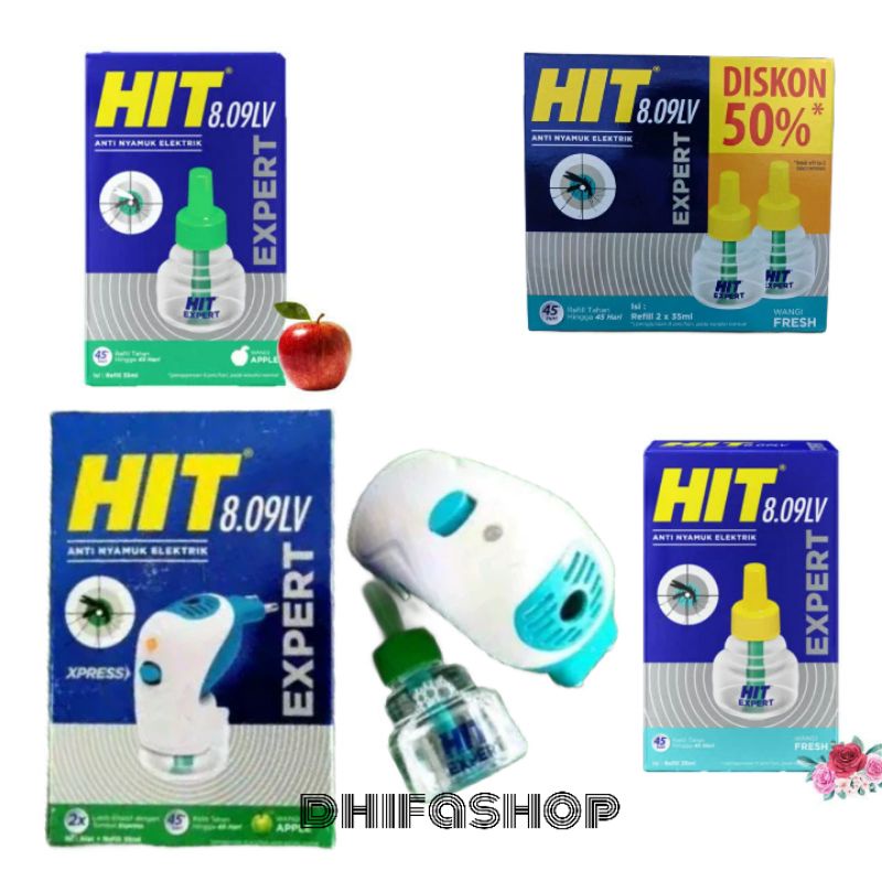 HIT ANTI NYAMUK ELEKTRIK EXPERT WANGI APEL ALAT + REFIL 35 ML