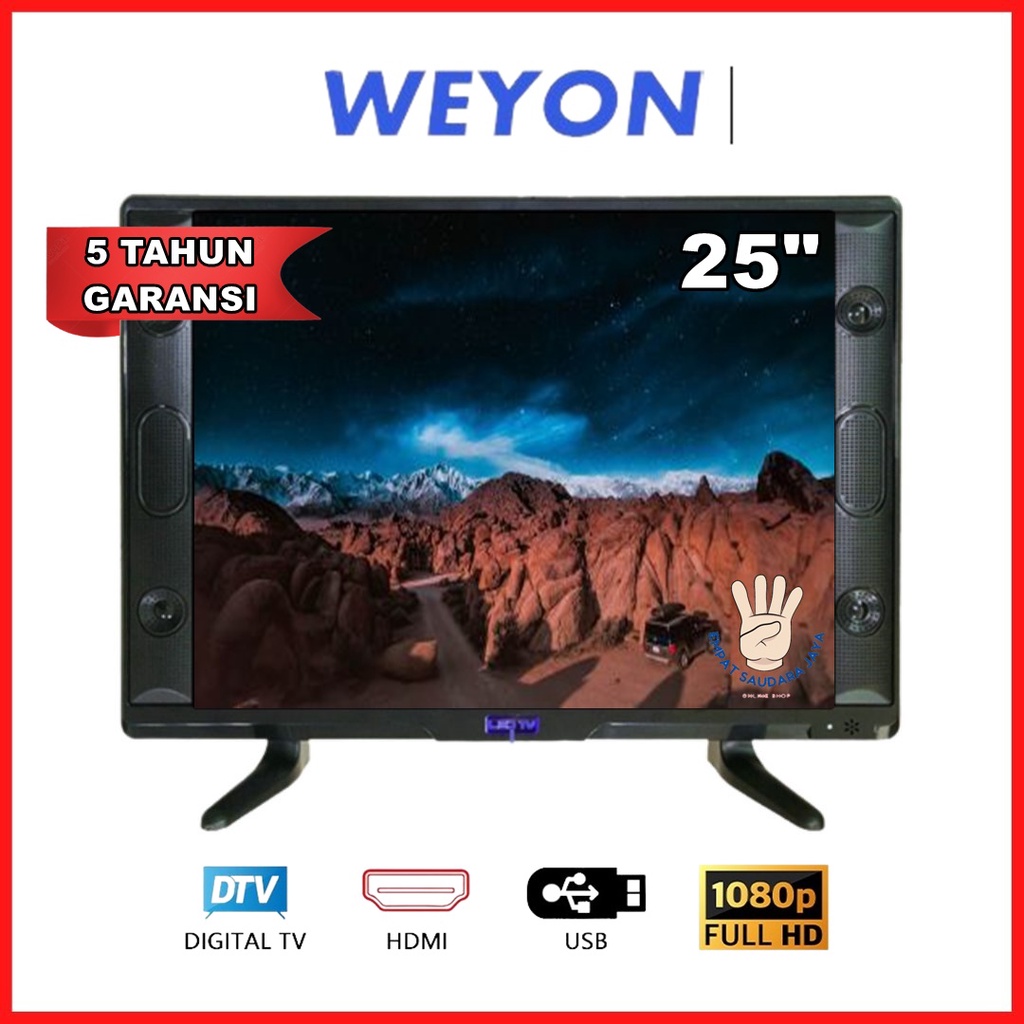 TERMURAH TV LED 25INCH HD SPEAKER DIGITAL DAN ANALOG TV SUPPORT USB HDMI VGA AV COCOK UNTUK TELEVISI KOMPUTER CCTV GAME PS DLL