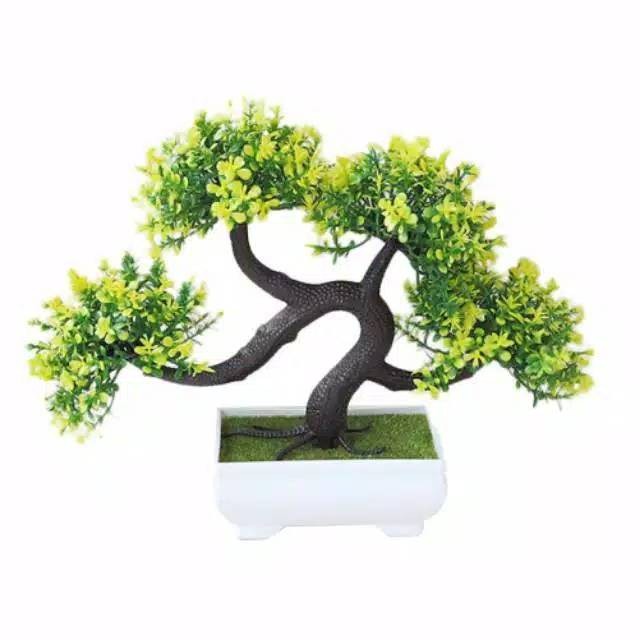 COD BUNGA PLASTIK BUNGA PAJANGAN IMITASI BUNGA ARTIFISIAL BUNGA BONSAI  TANAMAN HIAS PLASTIK BP8810-KUNING