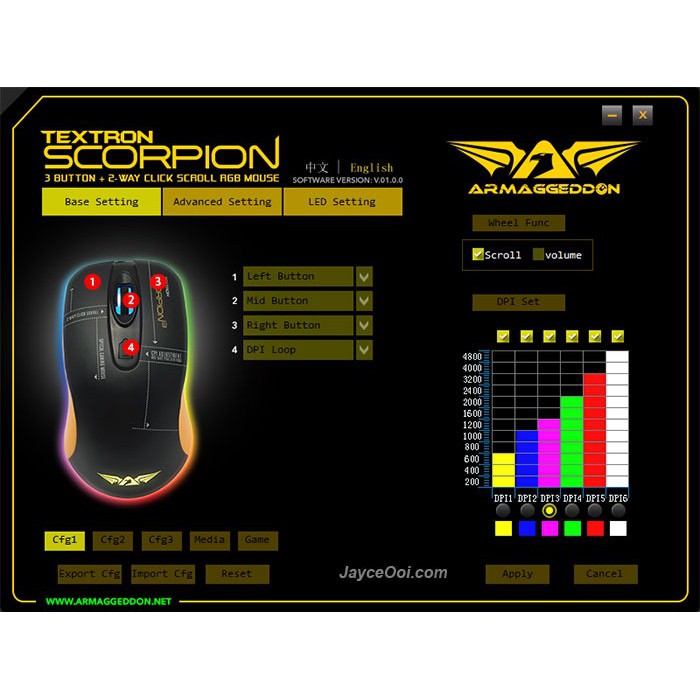 Mouse Gaming Armaggeddon Scorpion 3 Textron Ultimate RGB