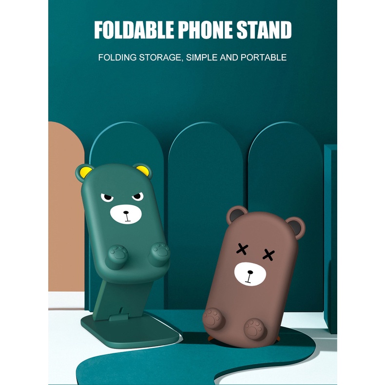 Stand Holder Mobile Phone Dkestop Karakter Bear Lucu Banyak Warna