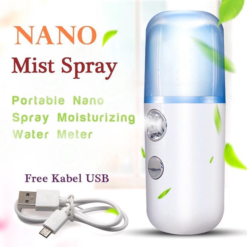 Nano Spray Perawatan Semprot Wajah Portable LED  button on/off