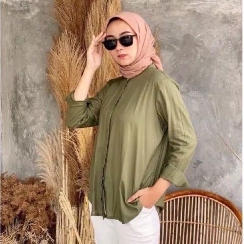 MAUDY SHIRT KEMEJA OVERSIZE// KEMEJA POLOS KATUN RAYON POLOS// BLOUSE