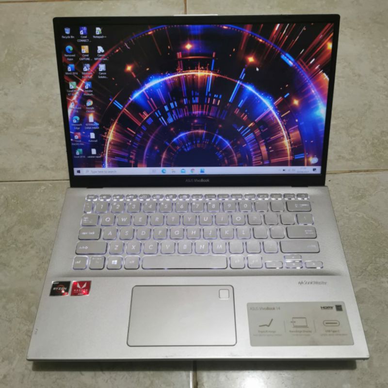 Laptop Asus Vivobook A412D Amd Ryzen 3-3200U Ram 4GB SSD 512GB  keyboard backlight Amd radeon vega 3 FHD 1920x1080 ips slim mulus