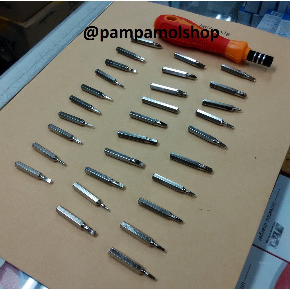 Obeng Set 31 in 1 Minus Plus Bintang Screwdriver Tambah Service Buka HP Hardware Tools Ganti Casing