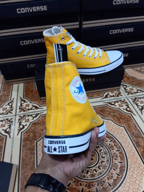 Sepatu converse allstar kuning height/boot+box