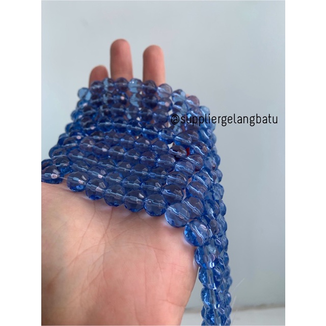 kristal bola dunia cutting 10mm BIRU UNGU ceko bulat blue purple quart