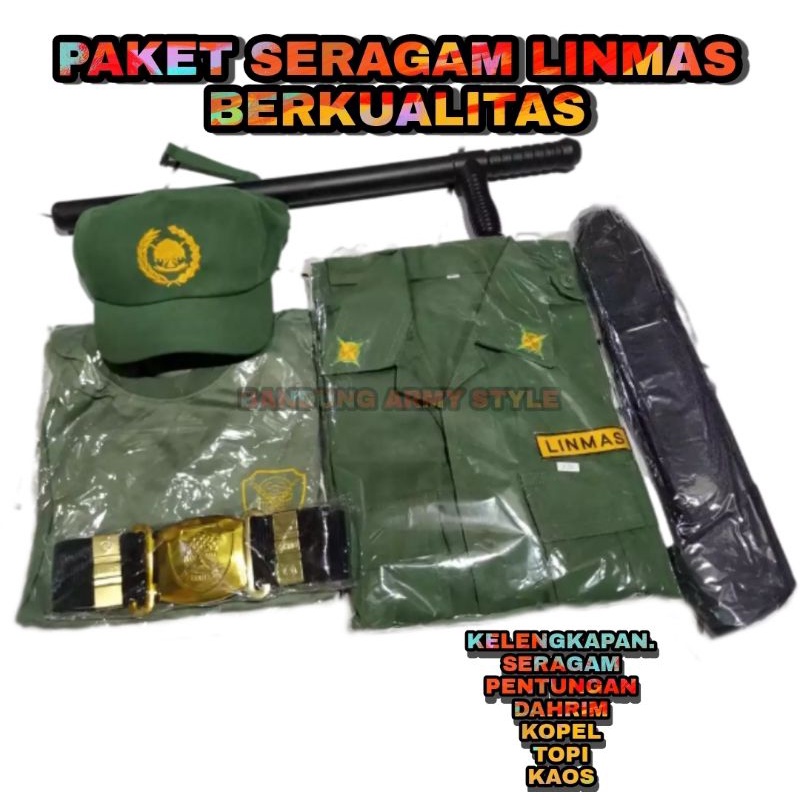 MO GROSIR SERAGAM LINMAS LENGKAP / SERAGAM HANSIP LENGKAP SERAGAM LINMAS TERMURAH PAKET SERAGAM LINM