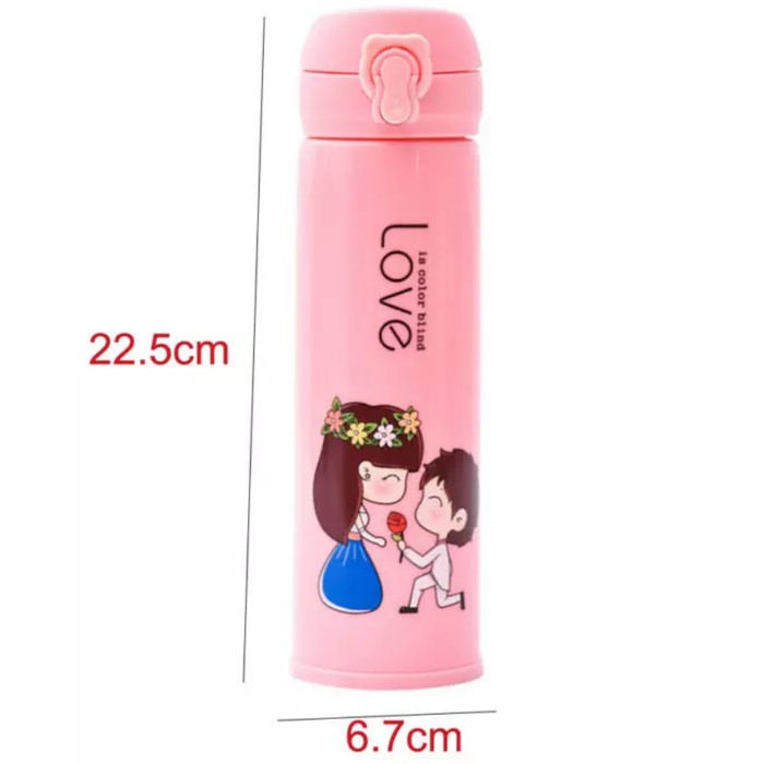 [COD] BOTOL KACA KANCING LOVE 500ML/ TERMOS KACA KARAKTER LOVE CLIP