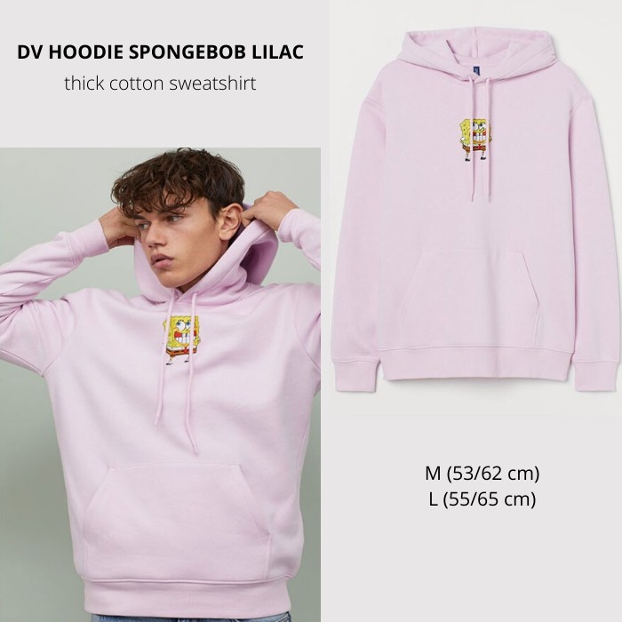 Hoodie Pria Murah DIVIDED by H&M Spongebob Lilac