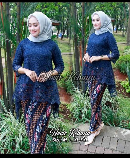 Setelan kebaya bianca / kebaya rinjani mix plisket / kebaya brokat /kebaya bianca-7