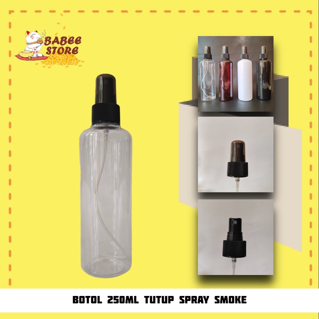 BABEE - BOTOL PLASTIK 250ML SPRAY HITAM FULL / BOTOL SPRAY BLACK SMOKE 250ML IMPORT BOTOL ISI ULANG