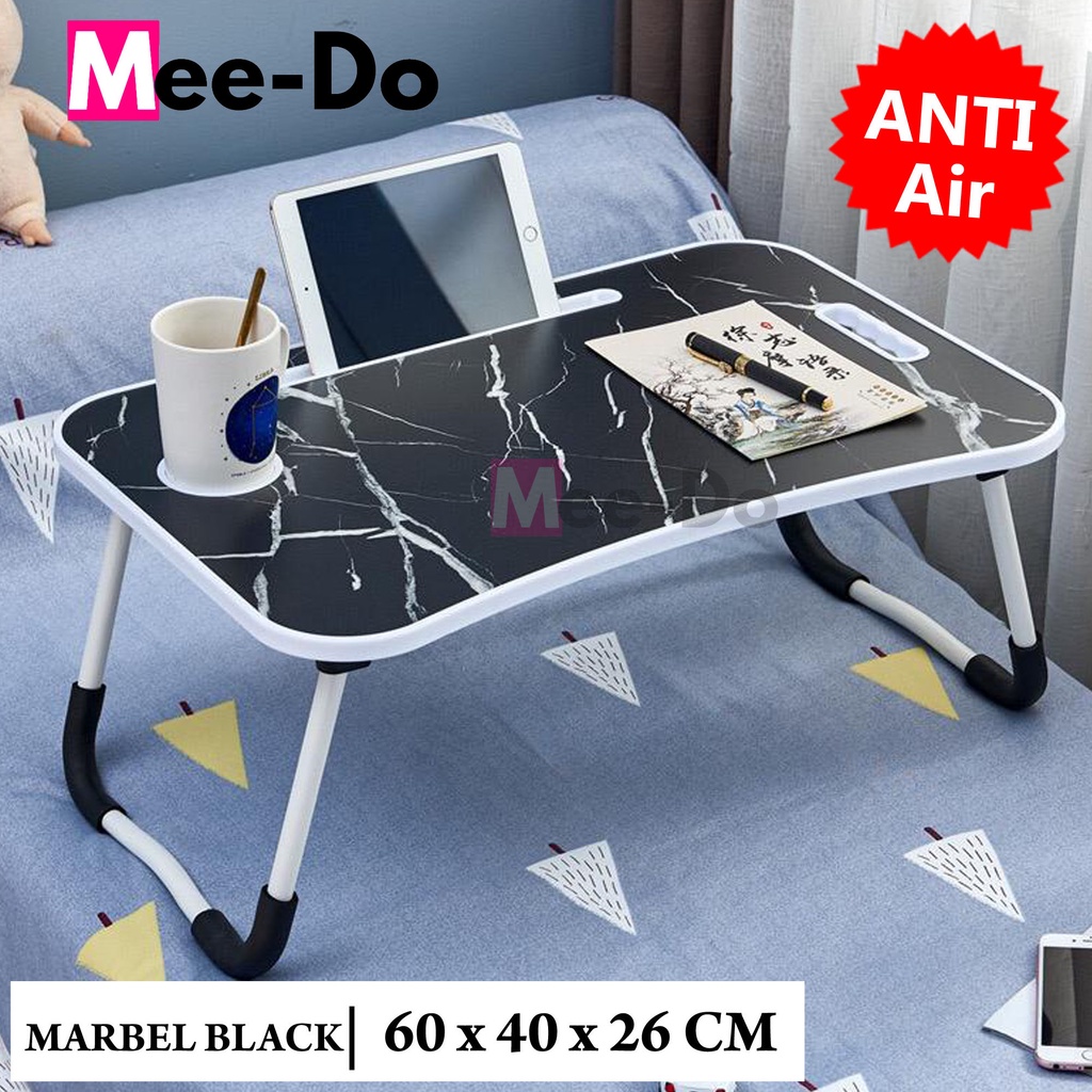 MEE DO Meja Lipat Laptop Belajar Anak Serbaguna Folding Table-MBL01 - Marbel Black