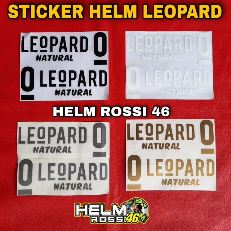 Sticker Helm Helmet Leopard Black Hitam Gold Putih Silver Chrome KYT TT COURSE stiker Cutting premium variasi paket ganteng