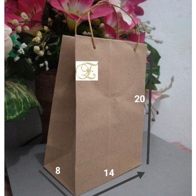

paperbag polos kraft 14x20 papebag cholate