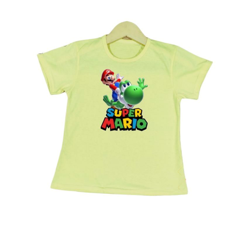 Baju Anak Cewek Kaos Anak Cewek Atasan anak SUPER MARIO 1-12 Tahun Ukuran S.M.L.XL.2XL.3XL