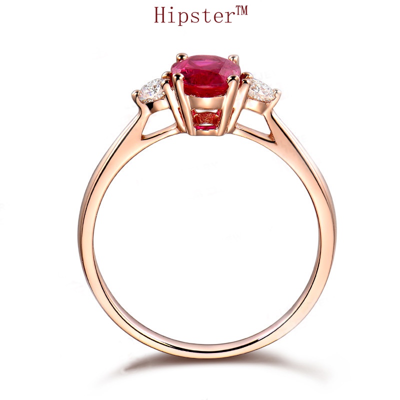 Classic Fashion Trend Light Luxury Ruby Diamond-Studded Ring