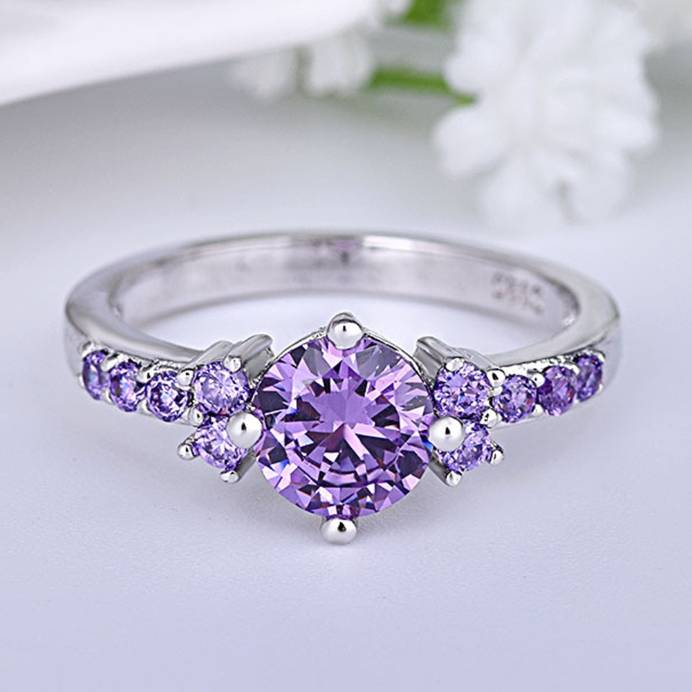 Hu Hu Hu Hu Hu Alat Bantu Pasang Kacamata♡ Cincin Wanita Hias Amethyst Imitasi Untuk Pernikahanpertunanganhadiah