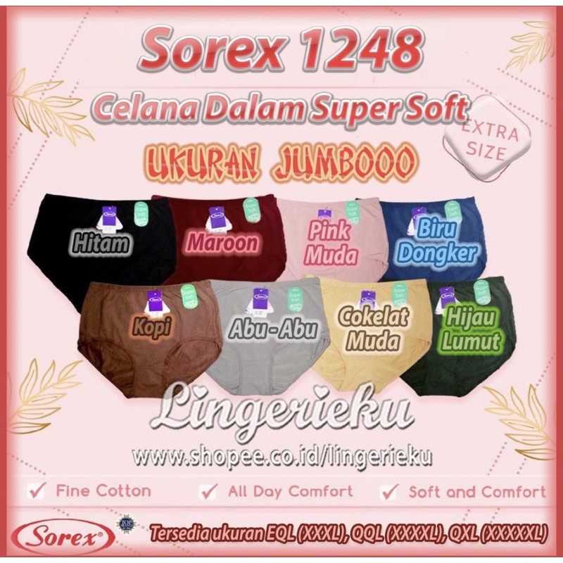 Sorex 1248 CD Celana Dalam Wanita Ekstra Besar JUMBO Super Soft Murah Random