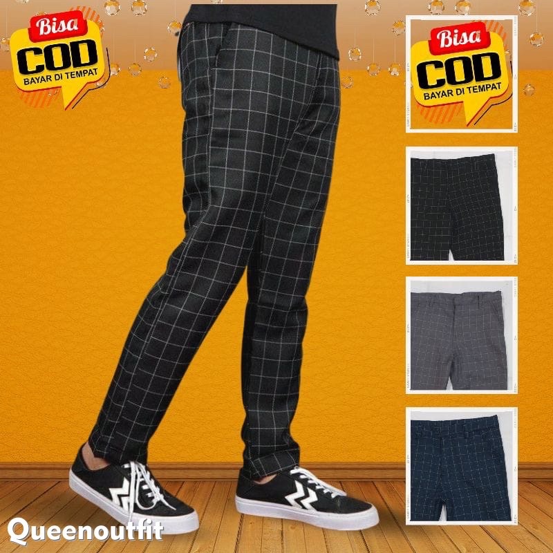 CELANA TARTAN PRIA CHINO TERBARU