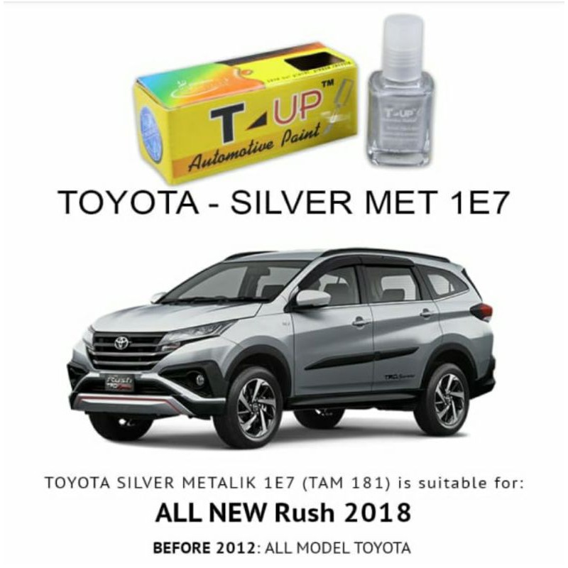 T-UP CAT OLES SILVER METALIK 1E7 ALL NEW RUSH TOYOTA CONTOH CAT TOYOTA SILVER METALIK 1E7 SAMPLE CAT