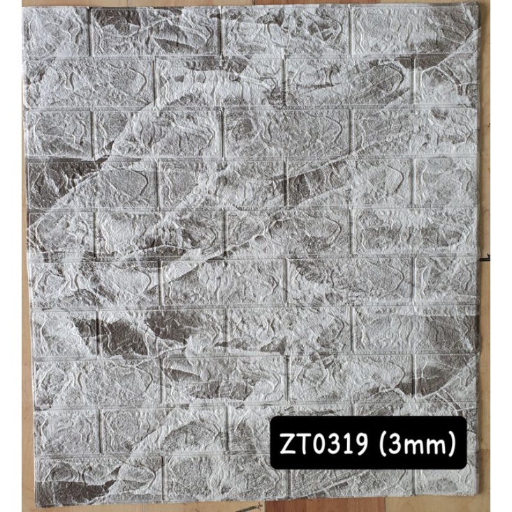 WALLPAPER FOAM 3D TIMBUL BATA ALAM / BATU BATA MERAH MARMER TINGGAL TEMPEL HIASAN PEREKAT DINDING-ZT 0319 marmer