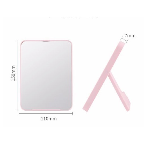 Cermin Rias Kotak Warna Lembut Cermin Pink Soft Cermin Dandan Cantik Make Up Kaca Tata Rias-CerminRias