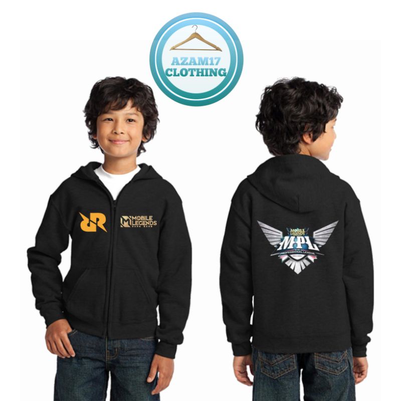 JAKET ZIPPER ANAK MOBILE LEGENDS MPL INDONESIA SEASON 8 TIM RRQ ~AZAM17 CLOTHING