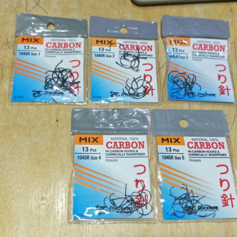 MATA KAIL PANCING MIX CARBON UDANG 1045 R ( lubang ) 1045 F ( tanpa lubang ) MURAH LAris semarang