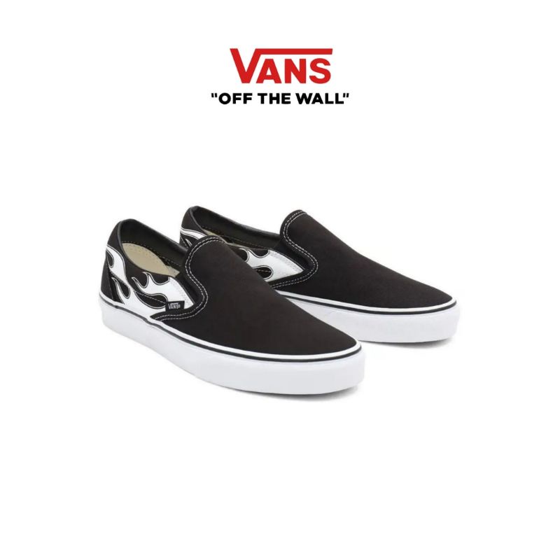 Vans Slip On Flame Black White Original