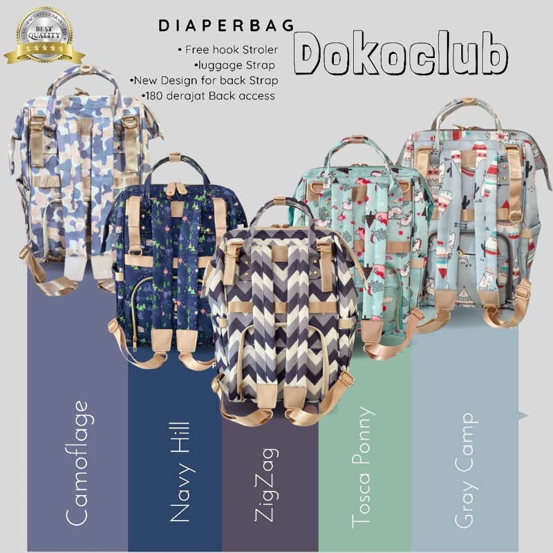 11.11 BIG SALE !! DIAPER BAG / TAS BAYI DOKOCLUB DIAPERBAG (INC POUCH PORTABLE)