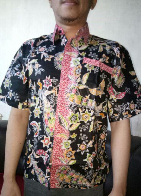 Bswart Batik Hrb026 Kenongo Hem Pendek Anjani Biru Pekalongan M L Xl Batik Pria Murah Modern Grosir