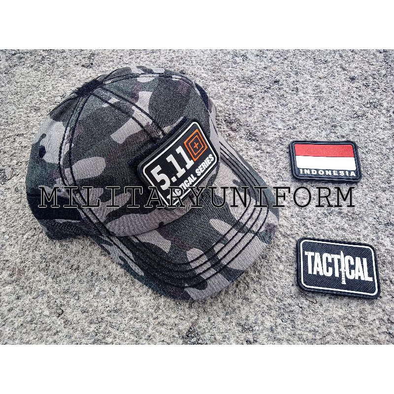 topi loreng rusia velcro