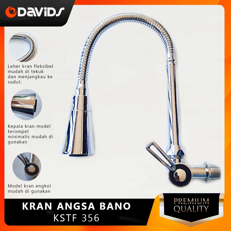 Kran Angsa Fleksibel Keran Cuci Piring Dapur Sink Wastafel Kitchen 1/2 Bano