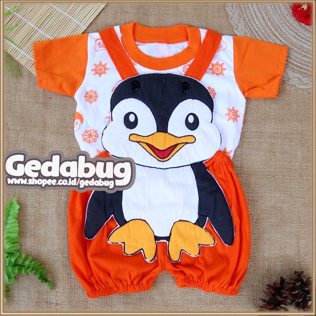 Setelan Kodok Anak Bayi  Karakter Pinguin / Jumper Bayi / Animasi Lucu - gedabug