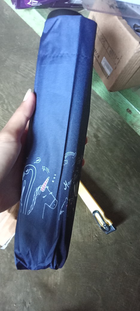 Payung Lipat 3 / Motif Kebun Binatang / Lapis Hitam / Anti Uv / Jktumbrella / Grc - 352a