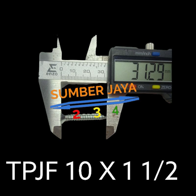 BAUT TPJF 10 X 1 1/2 ISI 50 PCS TERMURAH