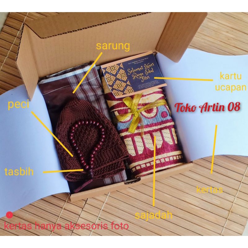 

# READY STOCK#Hampers Kado Cowok Gift Box Sajadah Tasbih Sarung Souvenir Hadiah Cewek Mukena Tasbih /Perlengkapan Sholat/ Kado Ulangtahun/ Lebaran