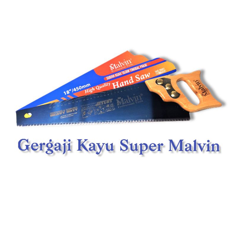 Gergaji Super Cut Malvin Gagang Kayu / Gergaji Kayu Kualitas Super / Gergaji Kayu Premium / Gergaji Kayu Gagang Kayu Terbaik