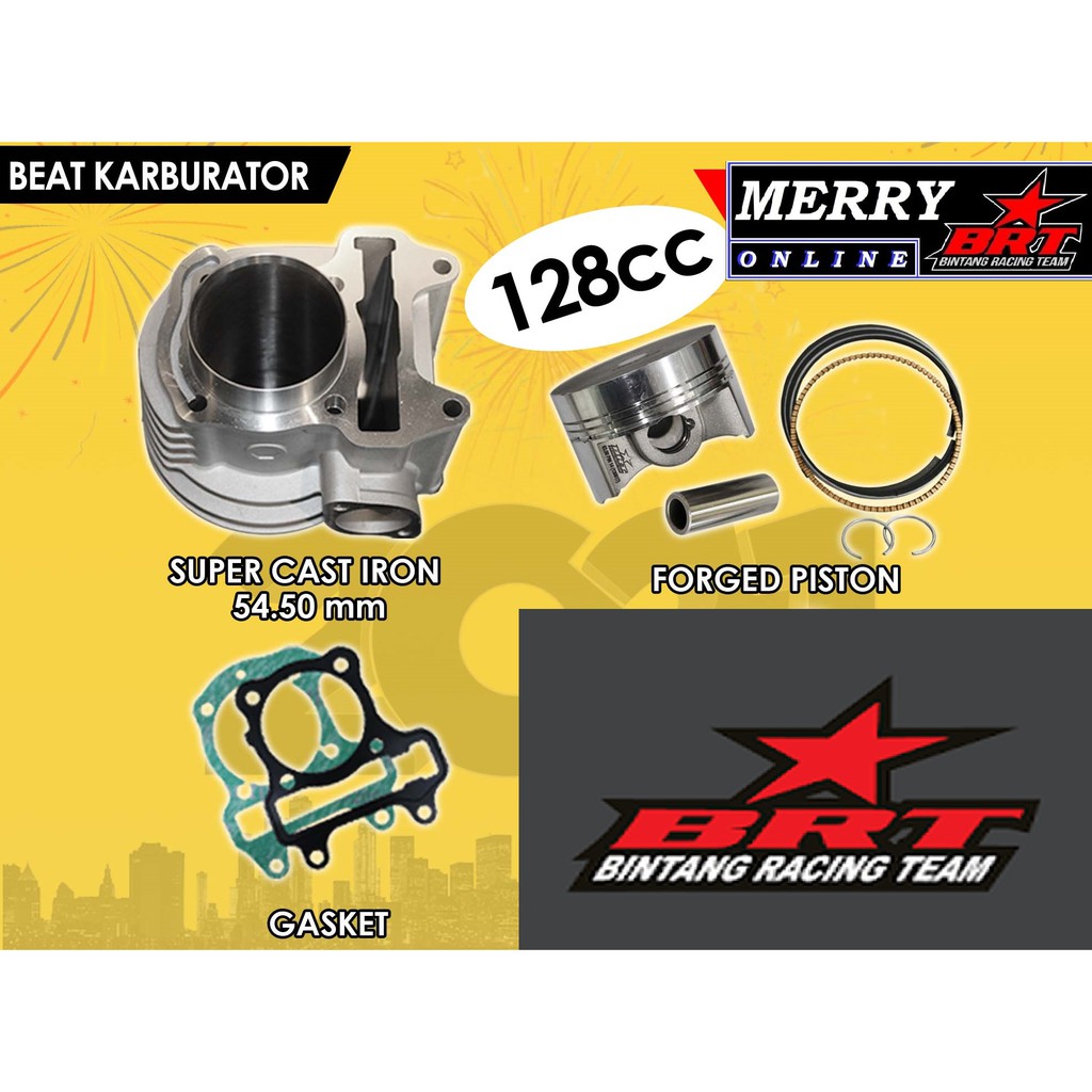 Paket Bore Up BRT Beat Karburator Karbu Blok Casting Piston Forged 54,5