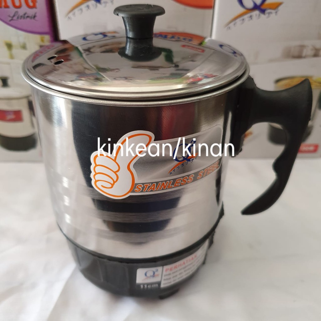 Mug Elektrik Q2 Pemanas Air Stainless Elektrik Heating Teko Listrik