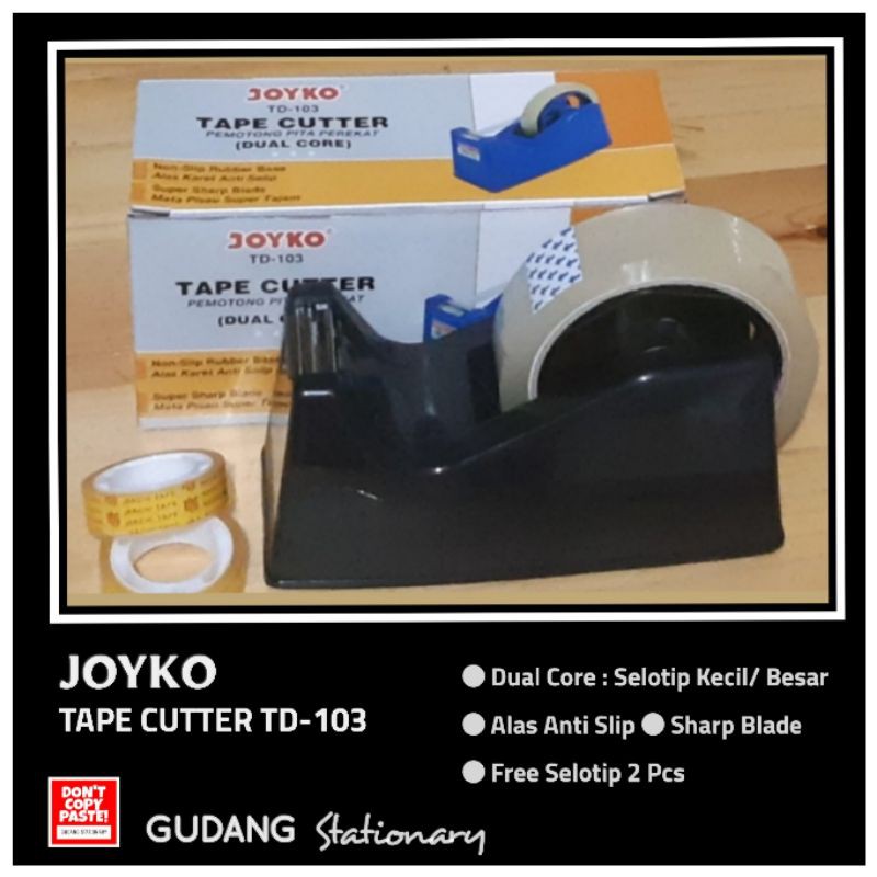 Tape Cutter Dispenser JOYKO TD-103 + Selotip