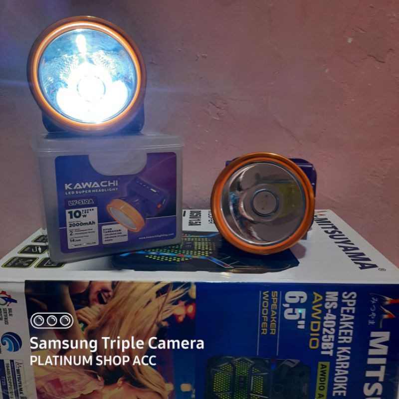 Senter Kepala Super LED Kawachi 10 Watt LY 510A Pencahayaan Kuat Bisa Radio Fm Music Mp3 Usb Sd Card